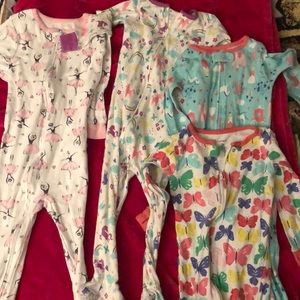 Set of FOUR footie 2T pjs
